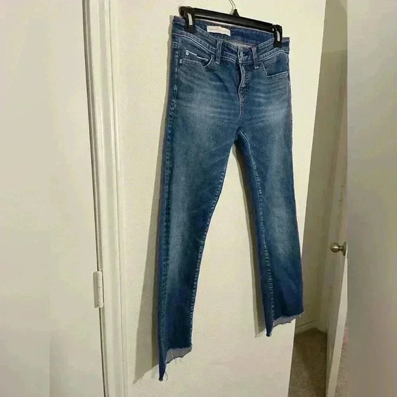 Anthropologie Pilcro and The Letterpress Dark Wash Ankle Blue Jeans Size 28 - Picture 2 of 7